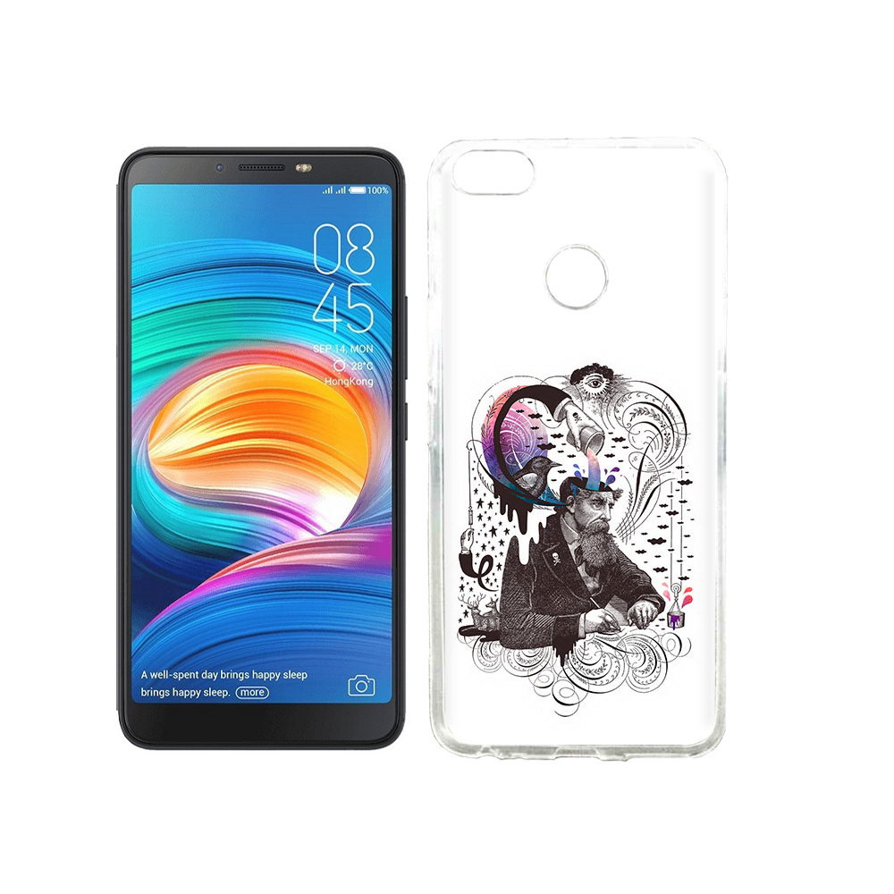 

Чехол MyPads Tocco для Tecno Camon X абстракция думающий мужчина, Прозрачный, Tocco