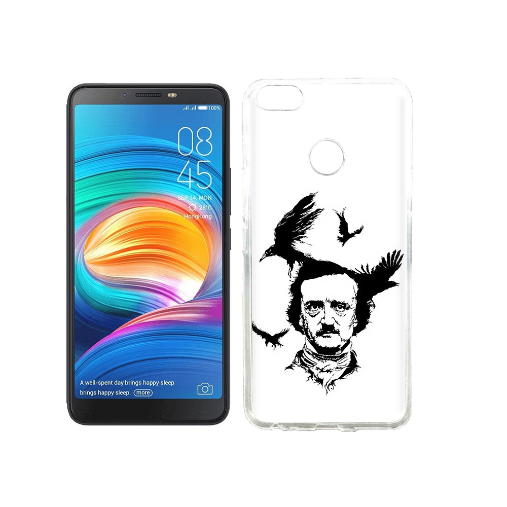 

Чехол MyPads Tocco для Tecno Camon X Эдгар Аллан черно белый, Прозрачный, Tocco