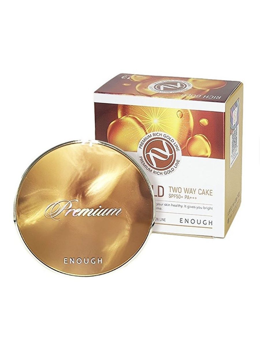 Пудра со сменным блоком, ENOUGH, PREMIUM RICH GOLD TWO-WAY пудра компактная с запасным блоком 13 enough collagen premium hydro two way cake 12г 2шт