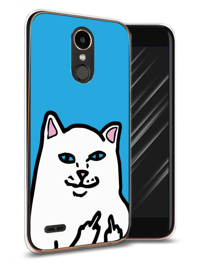 

Чехол Awog на LG K10 2017 "Кот жесть", Белый;голубой;черный, 81350-9