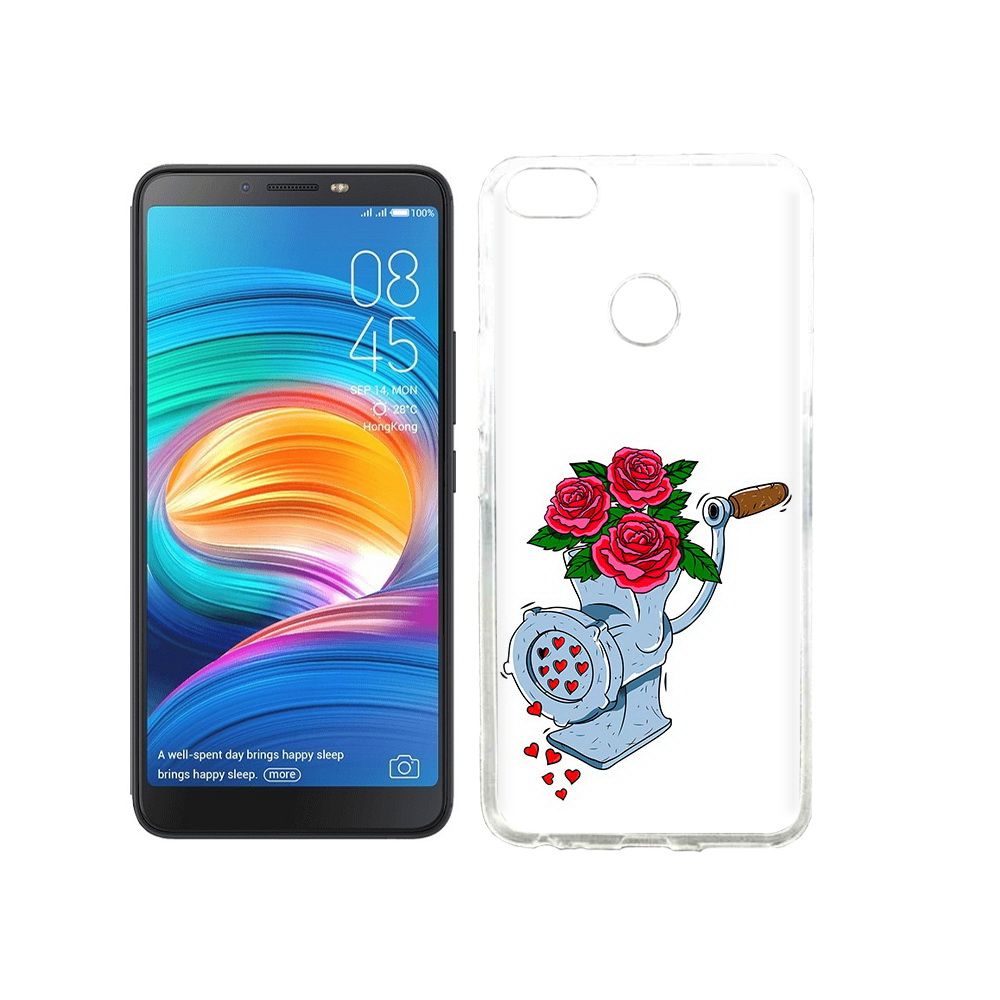 

Чехол MyPads Tocco для Tecno Camon X Цветочные сердца, Прозрачный, Tocco