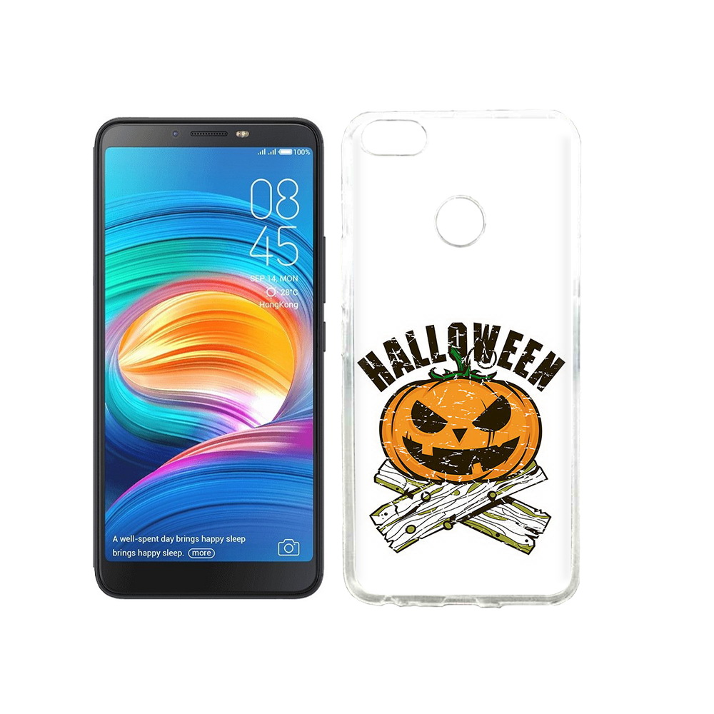 

Чехол MyPads Tocco для Tecno Camon X Хэллоуин доски тыква, Прозрачный, Tocco