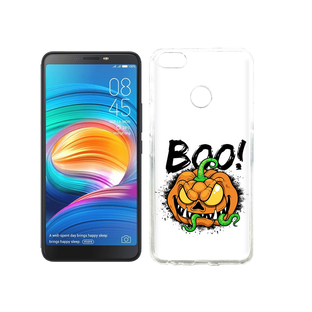 

Чехол MyPads Tocco для Tecno Camon X Хэллоуин бу, Прозрачный, Tocco