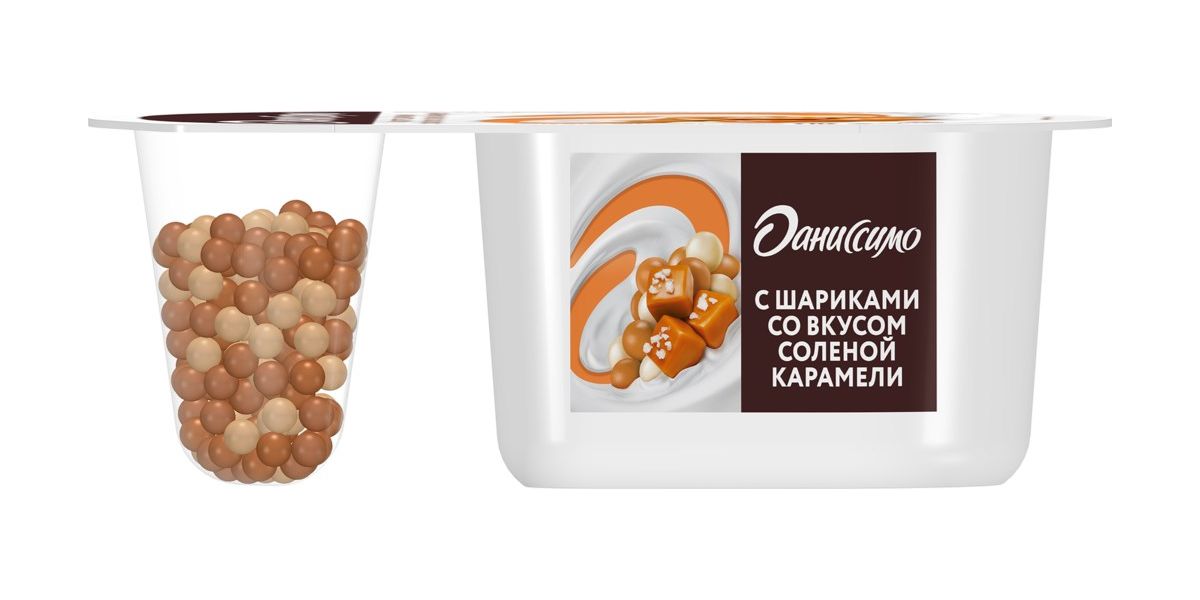 

Йогурт Даниссимо Фантазия с хрустящими шариками со вкусом соленой карамели 6,9% 105 г