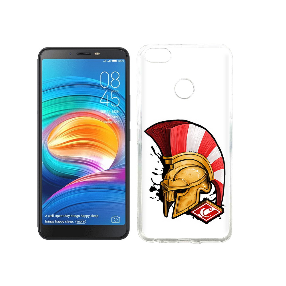 

Чехол MyPads Tocco для Tecno Camon X ФК спартак шлем, Прозрачный, Tocco