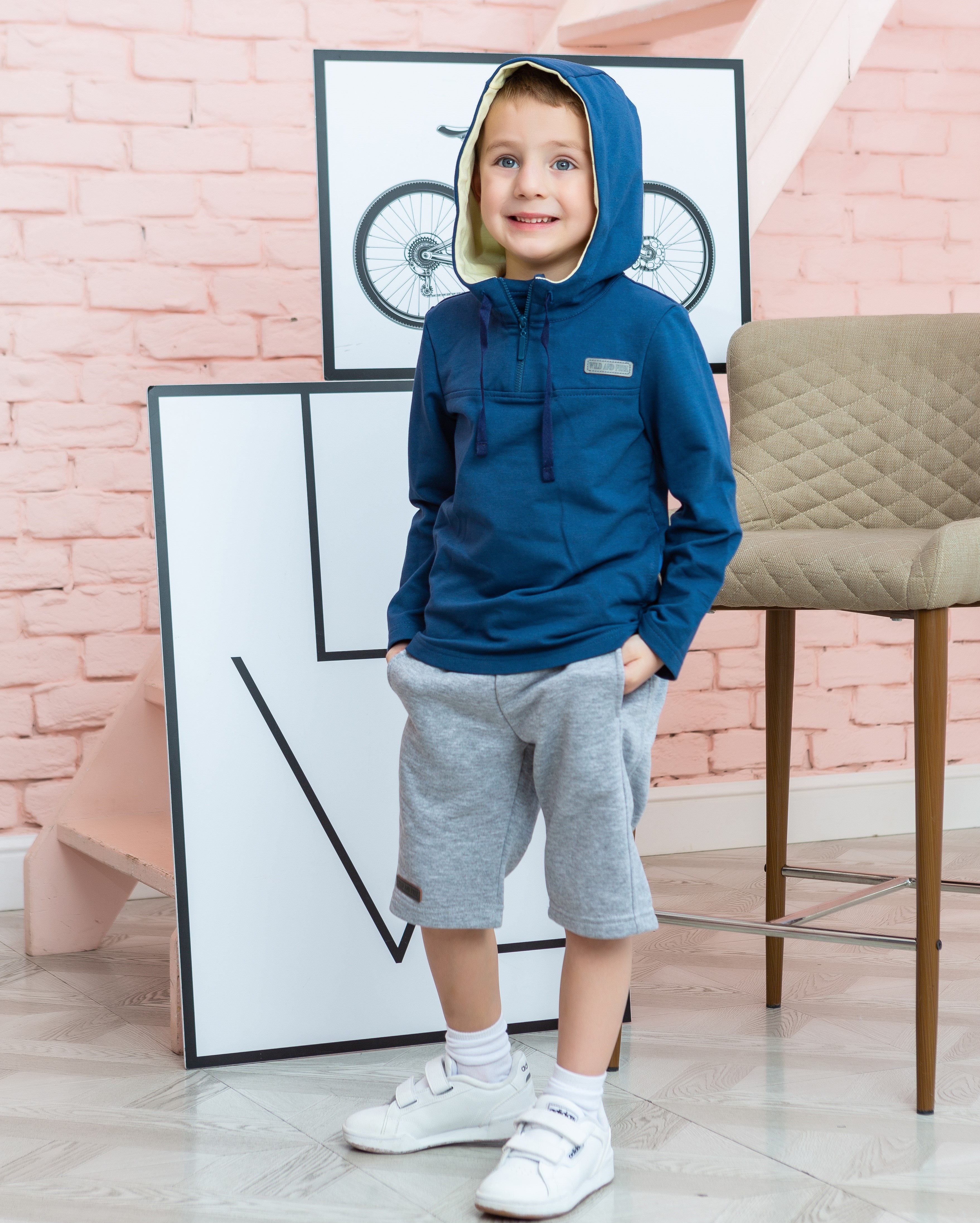 

407-134ВМС Джемпер синий для мальчика мальчики-Animals, 407-134ВМС