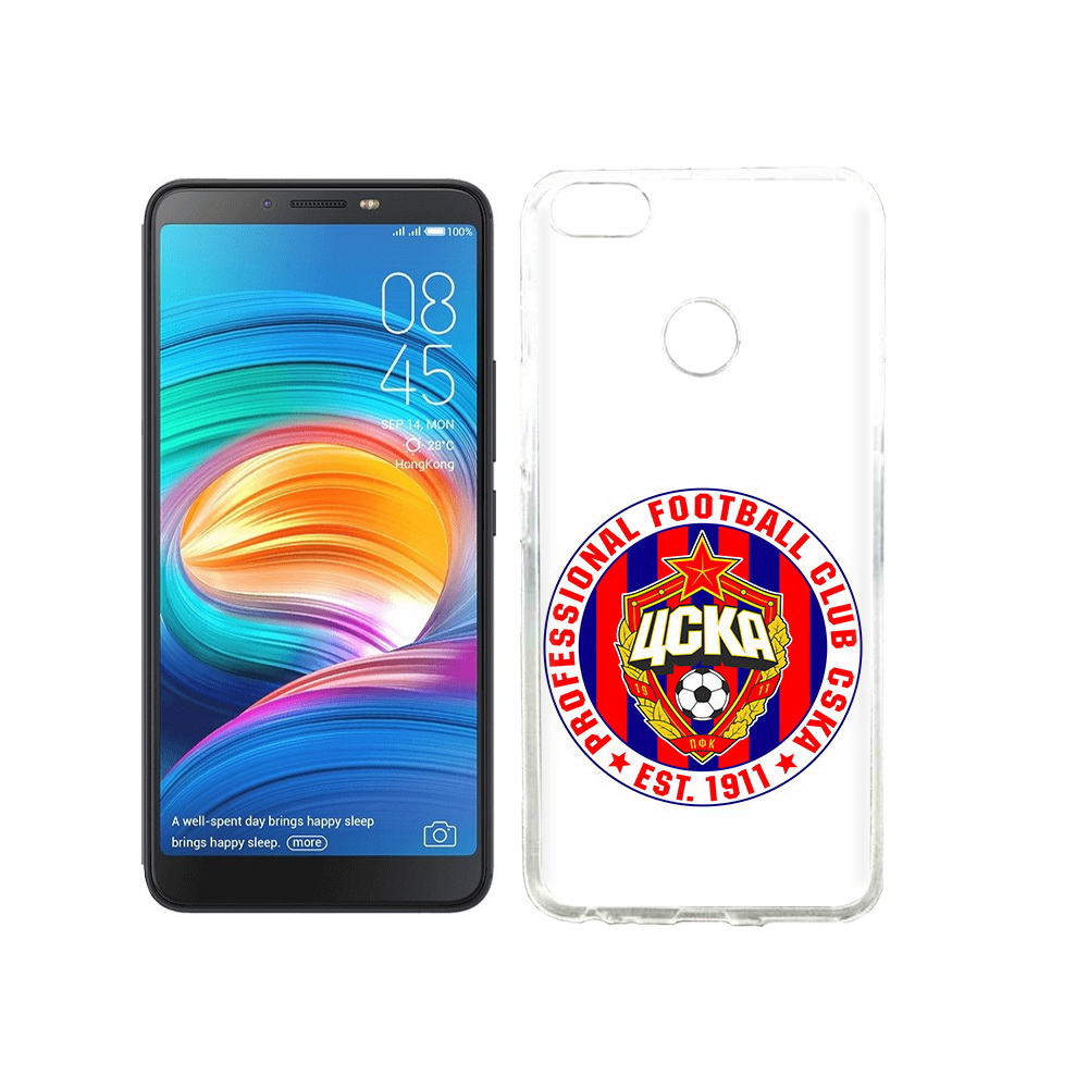 

Чехол MyPads Tocco для Tecno Camon X ФК ЦСК логотип, Прозрачный, Tocco