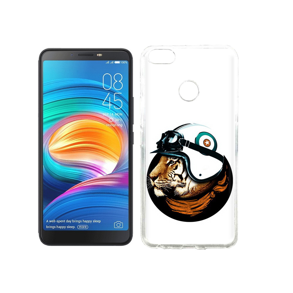 

Чехол MyPads Tocco для Tecno Camon X Тигр в шлеме, Прозрачный, Tocco