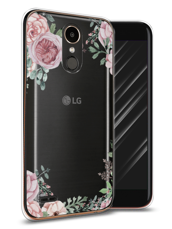 

Чехол Awog на LG K10 2017 "Нежные розы акварель", Прозрачный;розовый;зеленый, 81350-8