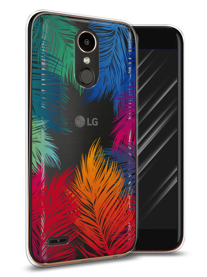

Чехол Awog на LG K10 2017 "Рамка из перьев", Красный, 81350-4