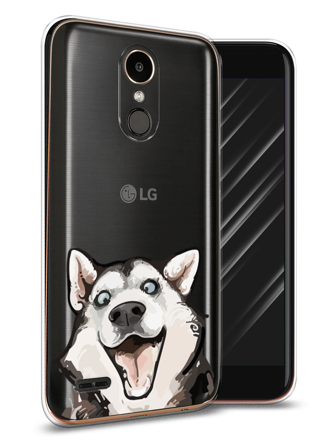 

Чехол Awog на LG K10 2017 "Радостный хаски", Белый;голубой;черный, 81350-1