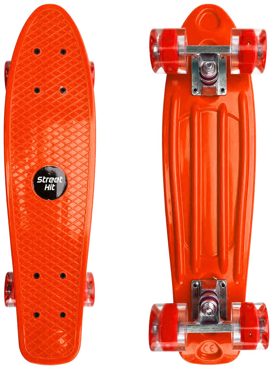 Скейтборд Street Hit A009 55х15 см, оранжевый