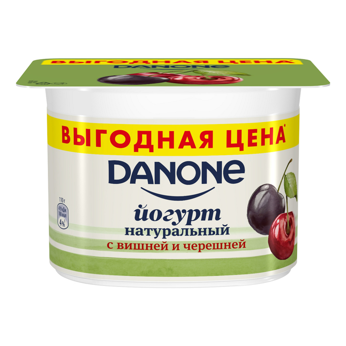 

Йогурт Danone Натуральный вишня-черешня 2,9% БЗМЖ 110 г