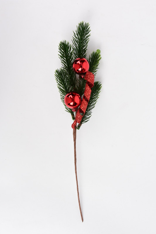 Из Китая: Ветвь новогодняя Maxprime с красными ягодами, 35 см