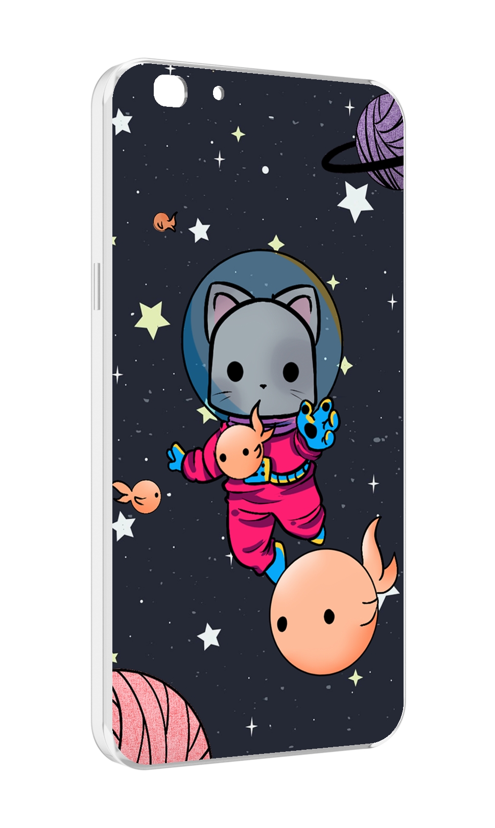 

Чехол MyPads котик-с-рыбкой-в-космосе для Oppo A77/F3 (2017 год), Прозрачный, Tocco