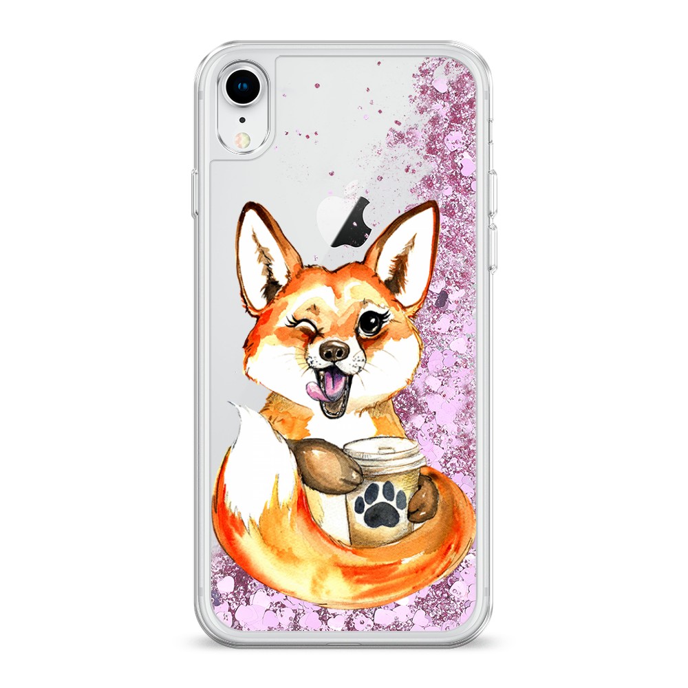 

Чехол Awog на Apple iPhone XR (10R) / Айфон XR (10R) "Подмигивающая лиса с кофе", 12094-1