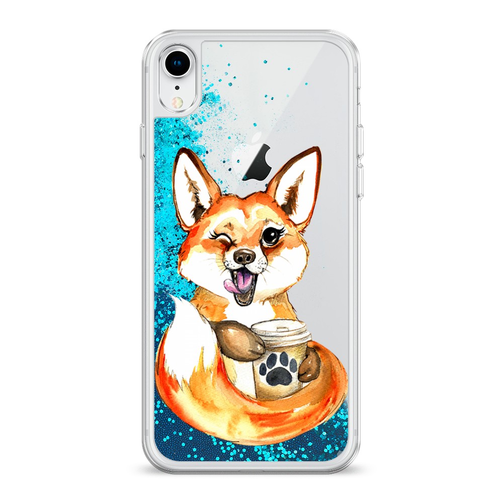 

Чехол Awog на Apple iPhone XR (10R) / Айфон XR (10R) "Подмигивающая лиса с кофе", Разноцветный, 12093-1