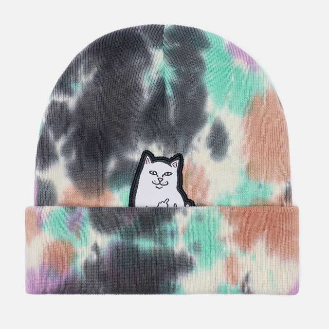 фото Шапка мужская ripndip lord nermal tie-dye rndtdb04 чёрная, one size