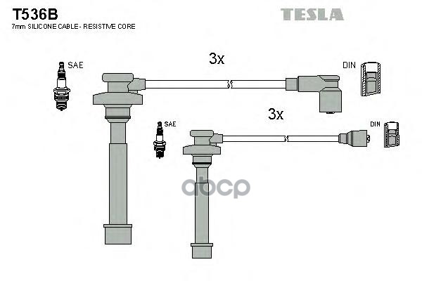 фото T536b-tsl к-кт проводов mitsubishi pajero 3.0i 12v/24v 91> tesla