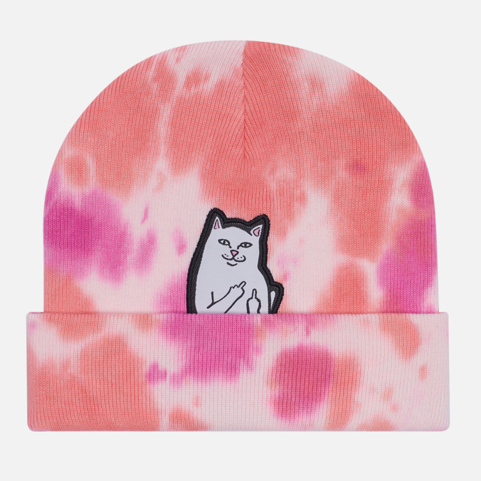 фото Шапка мужская ripndip lord nermal tie-dye розовая, one size