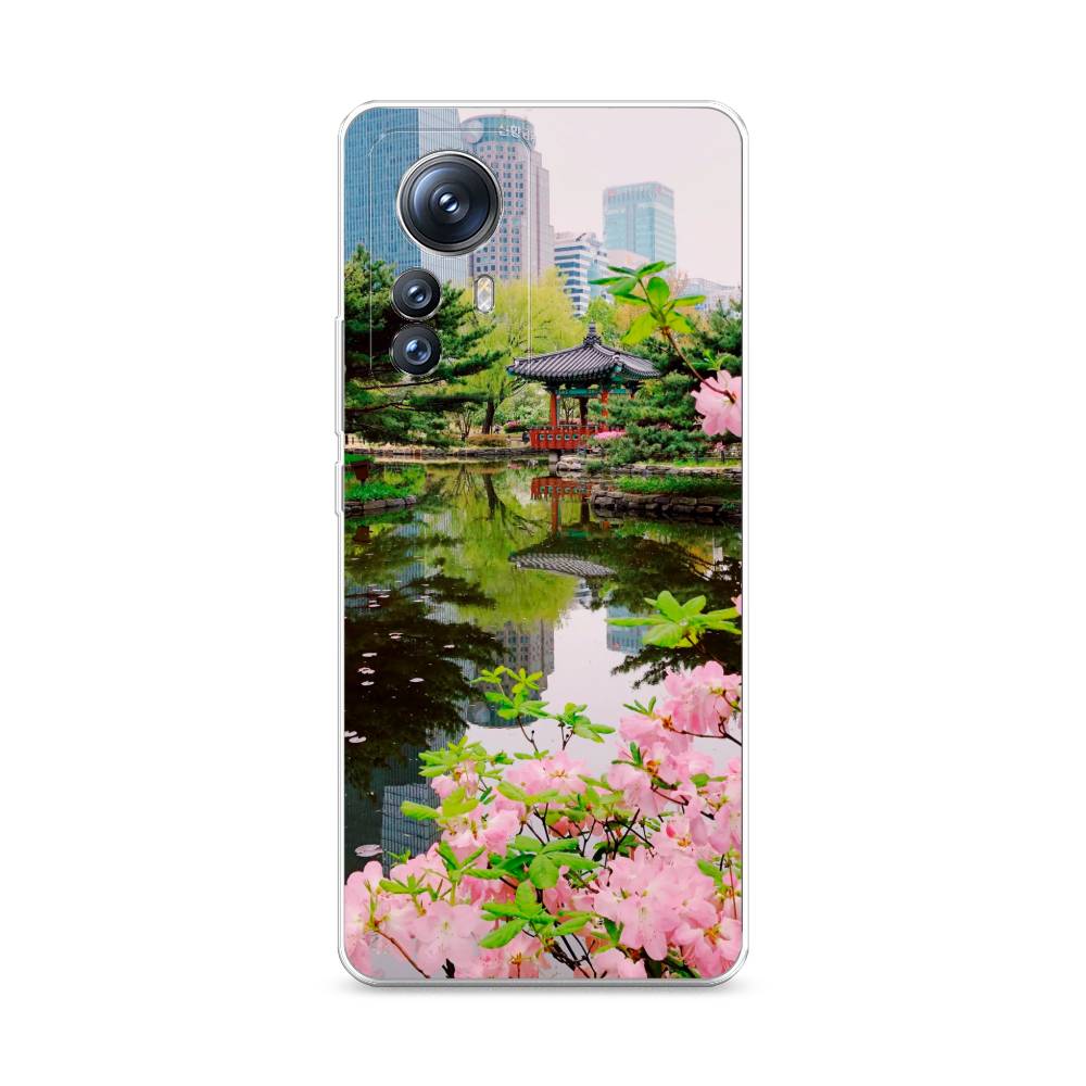 

Чехол на Xiaomi 12S Pro "Сакура возле озера", Зеленый;розовый;голубой, 316150-2