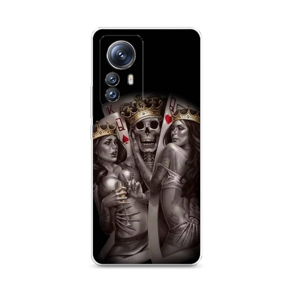 

Чехол на Xiaomi 12S Pro "Карты король и королевы", Серый;желтый, 316150-6