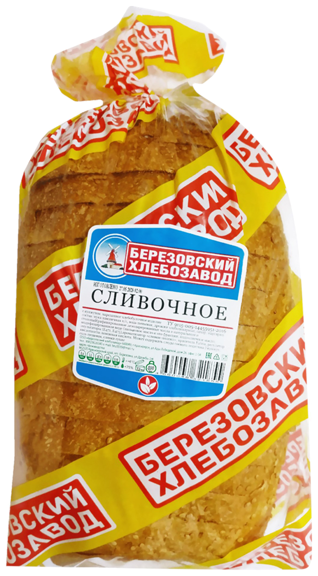 

Хлеб белый Березовский хлебозавод Сливочное кунжут 400 г, Сливочное