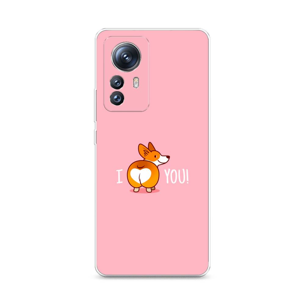

Чехол на Xiaomi 12S Pro "Корги I love you", Розовый;коричневый;белый, 316150-1