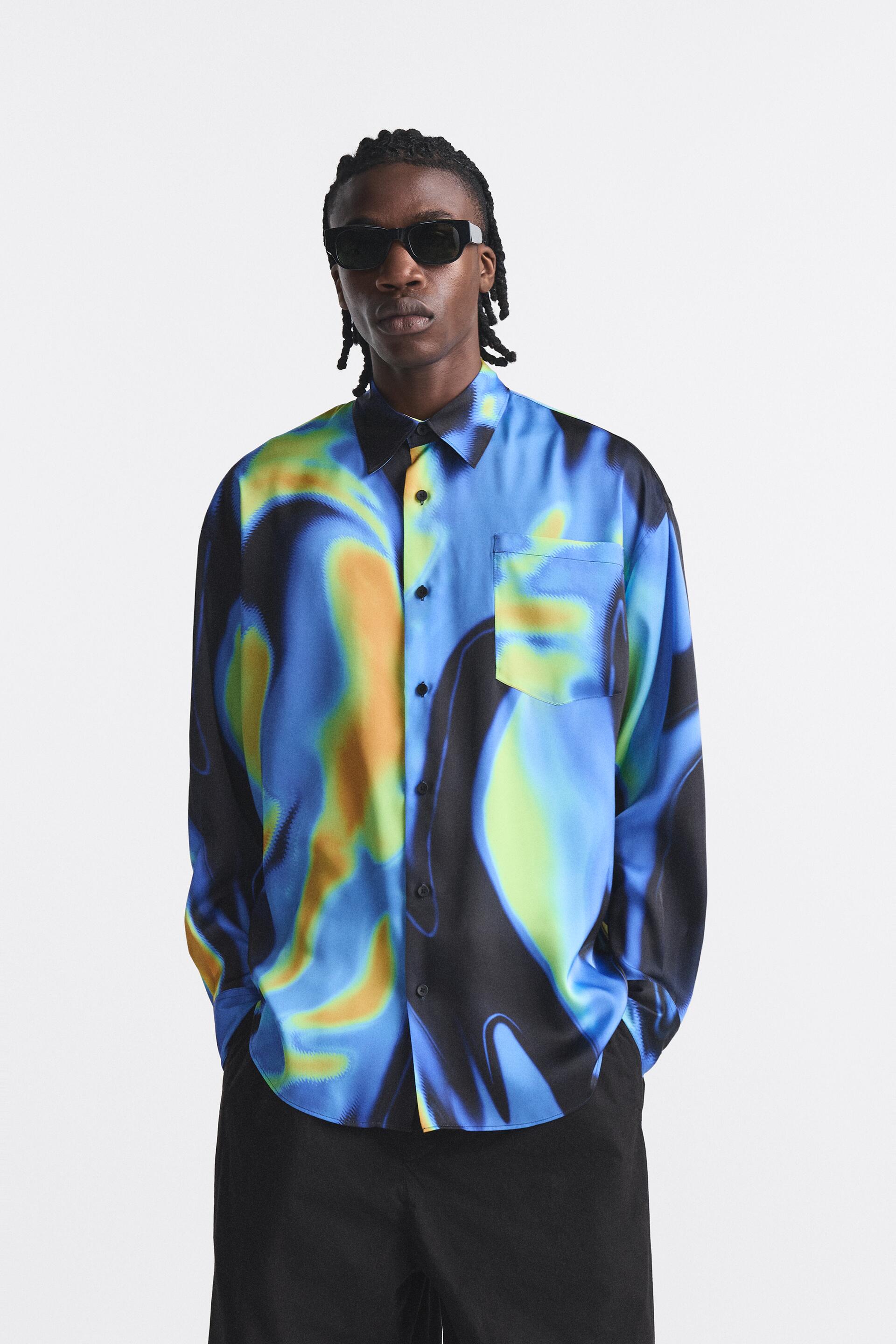 

Рубашка мужская ZARA 04458821 синяя XL (доставка из-за рубежа), Синий, 04458821