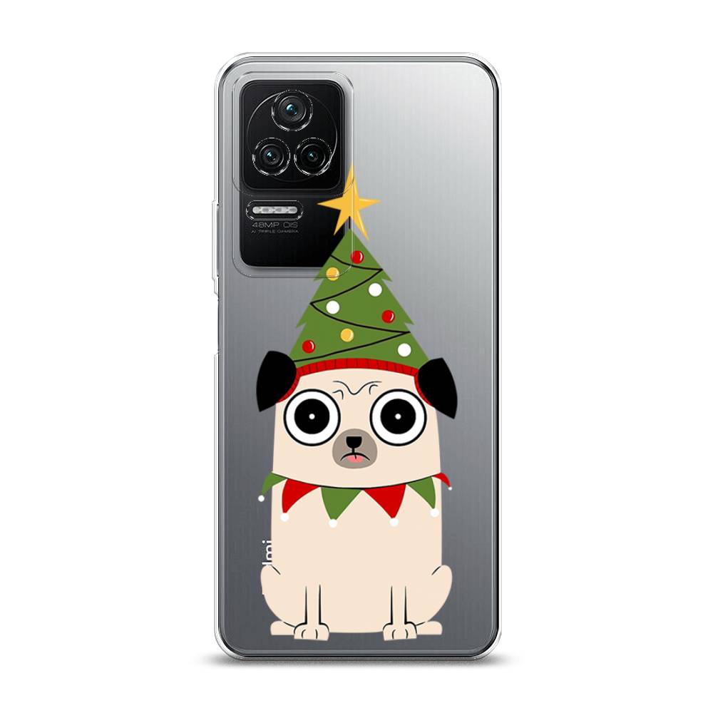 

Чехол на Xiaomi Poco F4/Redmi K40S "Собачка с ёлочкой", Бежевый;красный;зеленый, 314650-1
