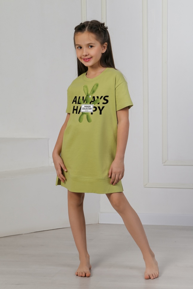 Сорочка ночная детская VIOLETA Скитлс-1, салатовый, 128