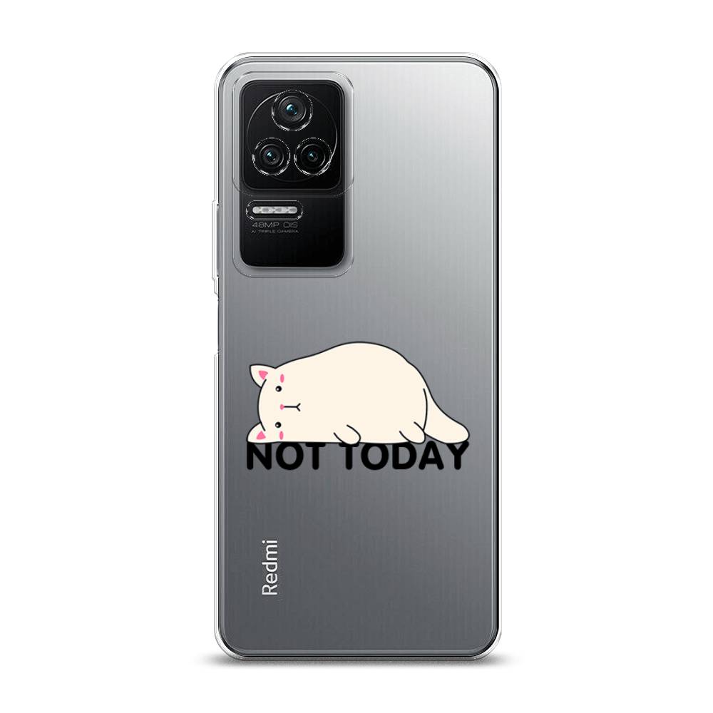 

Чехол на Xiaomi Poco F4/Redmi K40S "Cat not today", Белый;розовый;черный, 314650-1