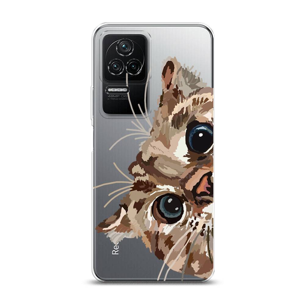 

Чехол на Xiaomi Poco F4/Redmi K40S "Любопытный кот", Коричневый;синий;черный, 314650-1