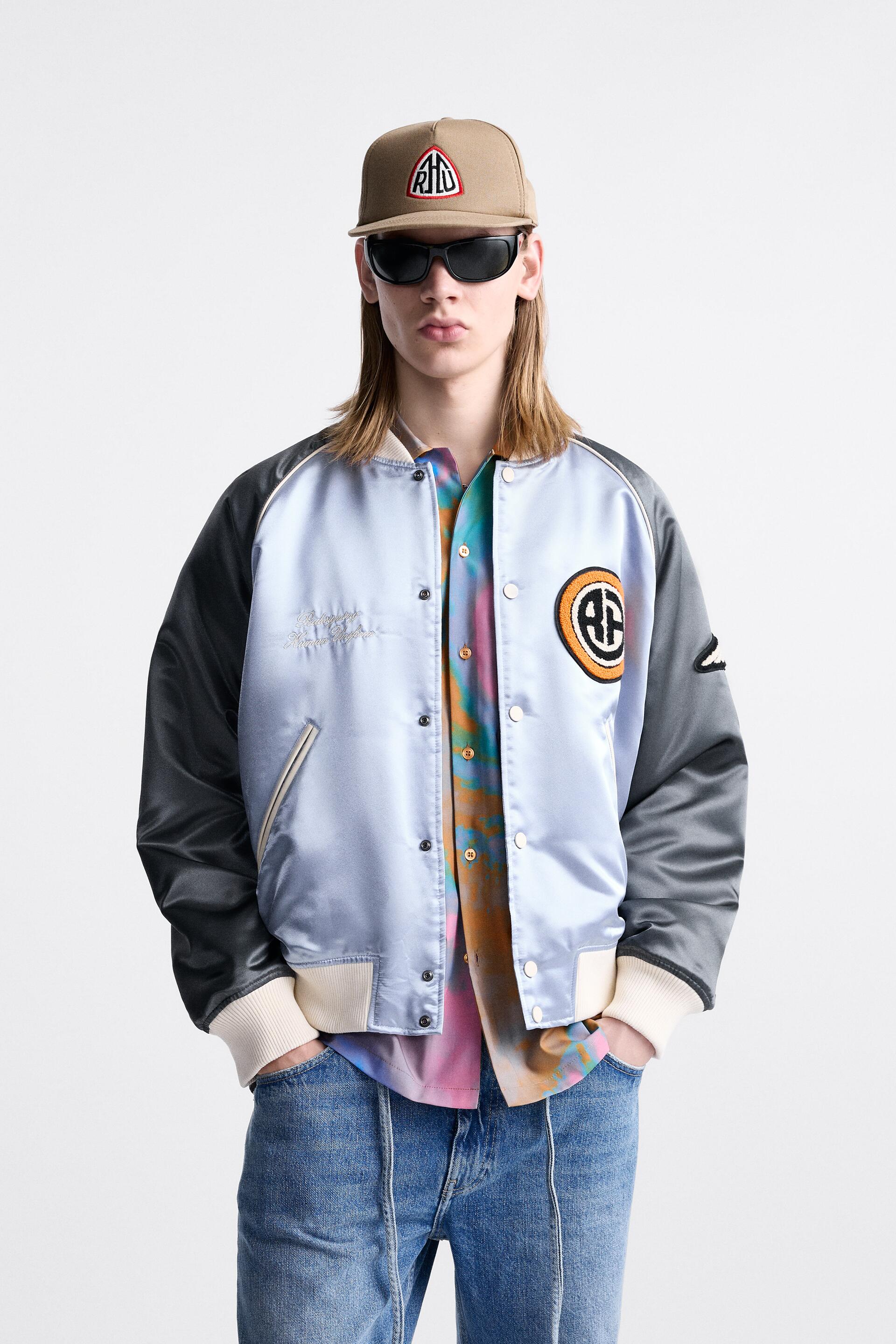 

Бомбер мужской ZARA 04391402 голубой L (доставка из-за рубежа), 04391402