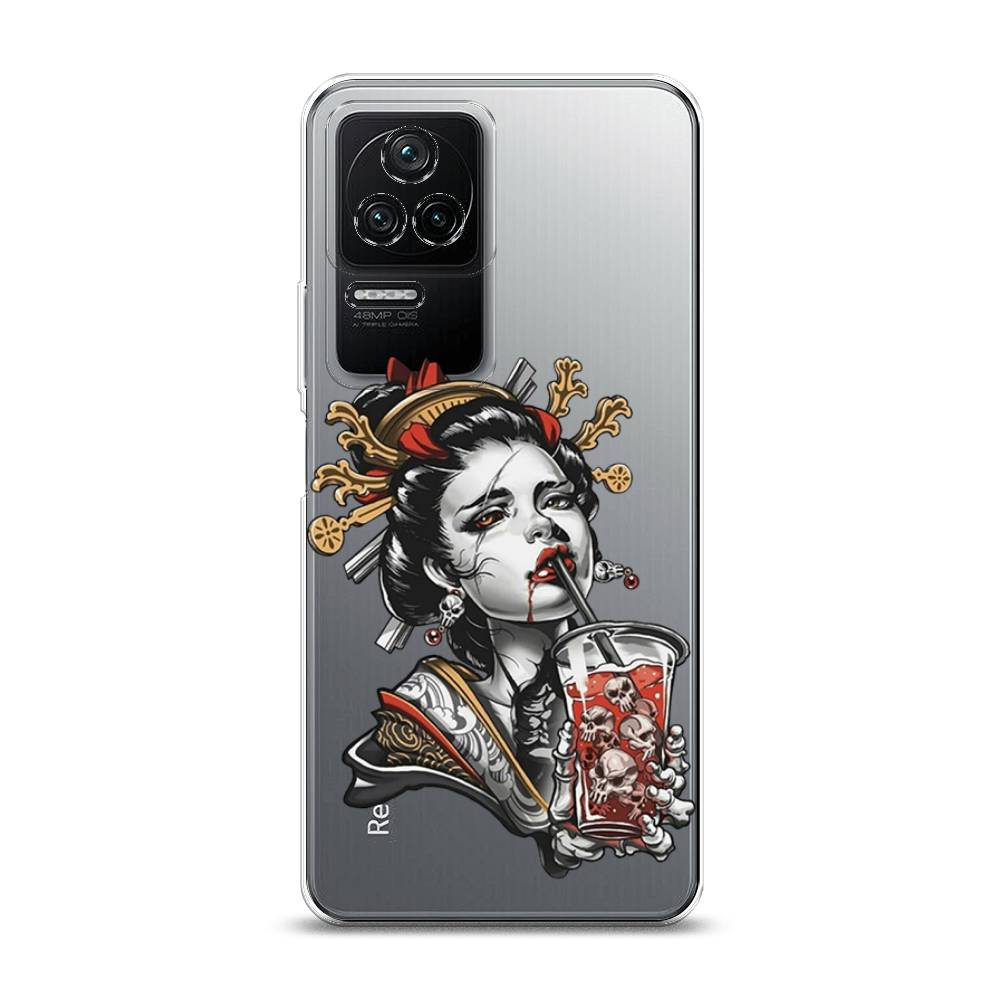 

Чехол на Xiaomi Poco F4/Redmi K40S "Опасная гейша", Красный;черный;серый, 314650-4