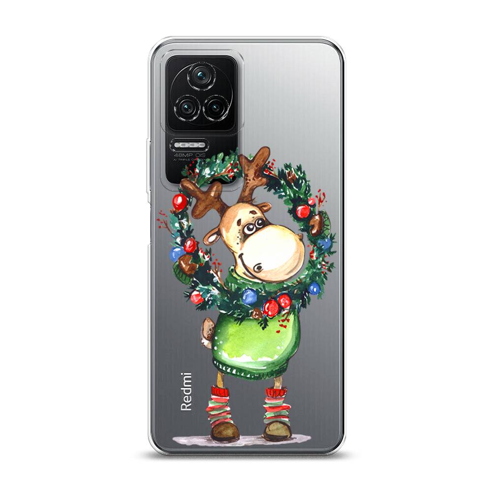 

Чехол на Xiaomi Poco F4/Redmi K40S "Олень с новогодним венком", 314650-4