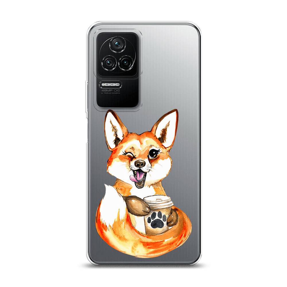 

Чехол на Xiaomi Poco F4/Redmi K40S "Подмигивающая лиса с кофе", Оранжевый;белый;коричневый, 314650-4