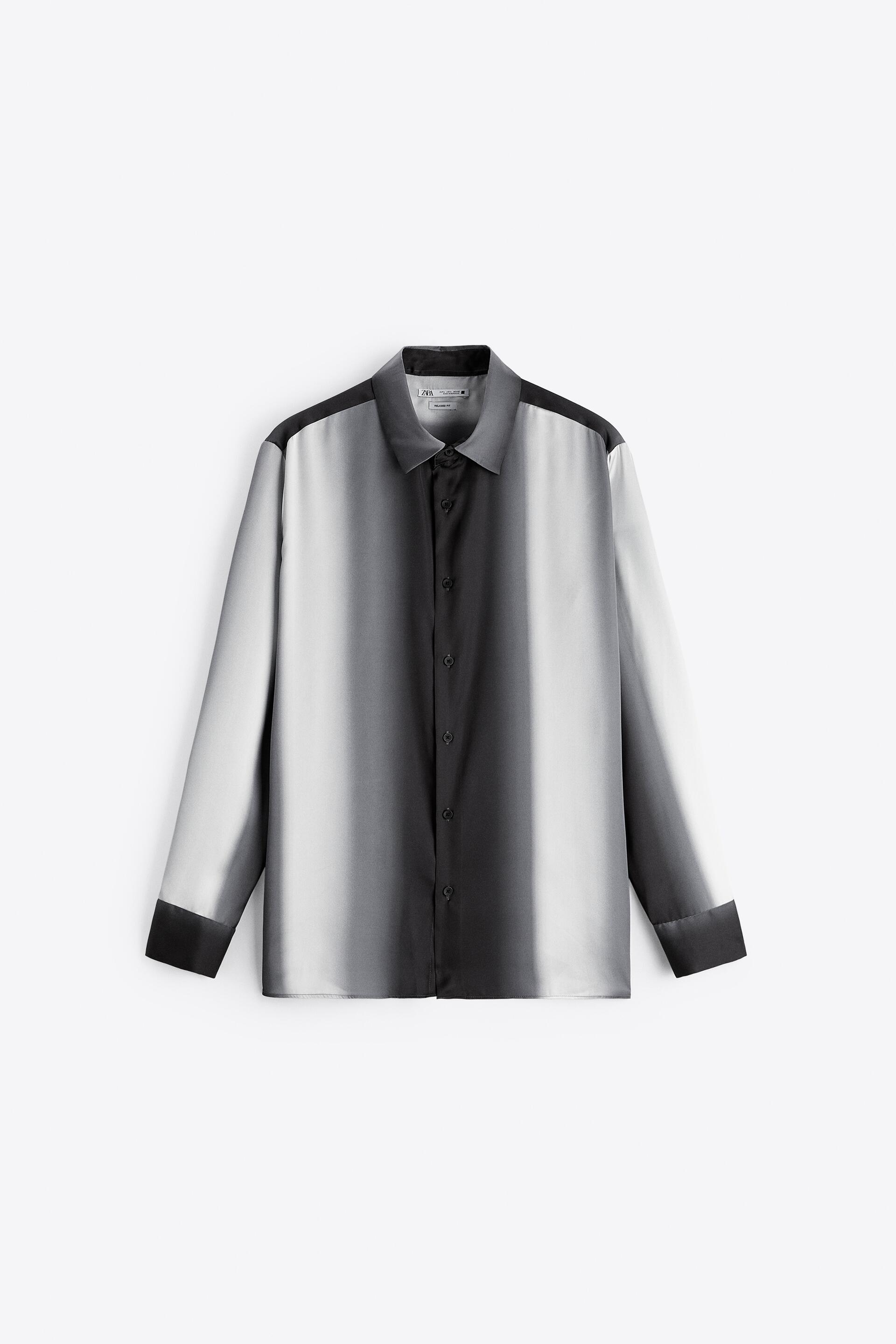 

Рубашка мужская ZARA 04353336 серая M (доставка из-за рубежа), Серый, 04353336