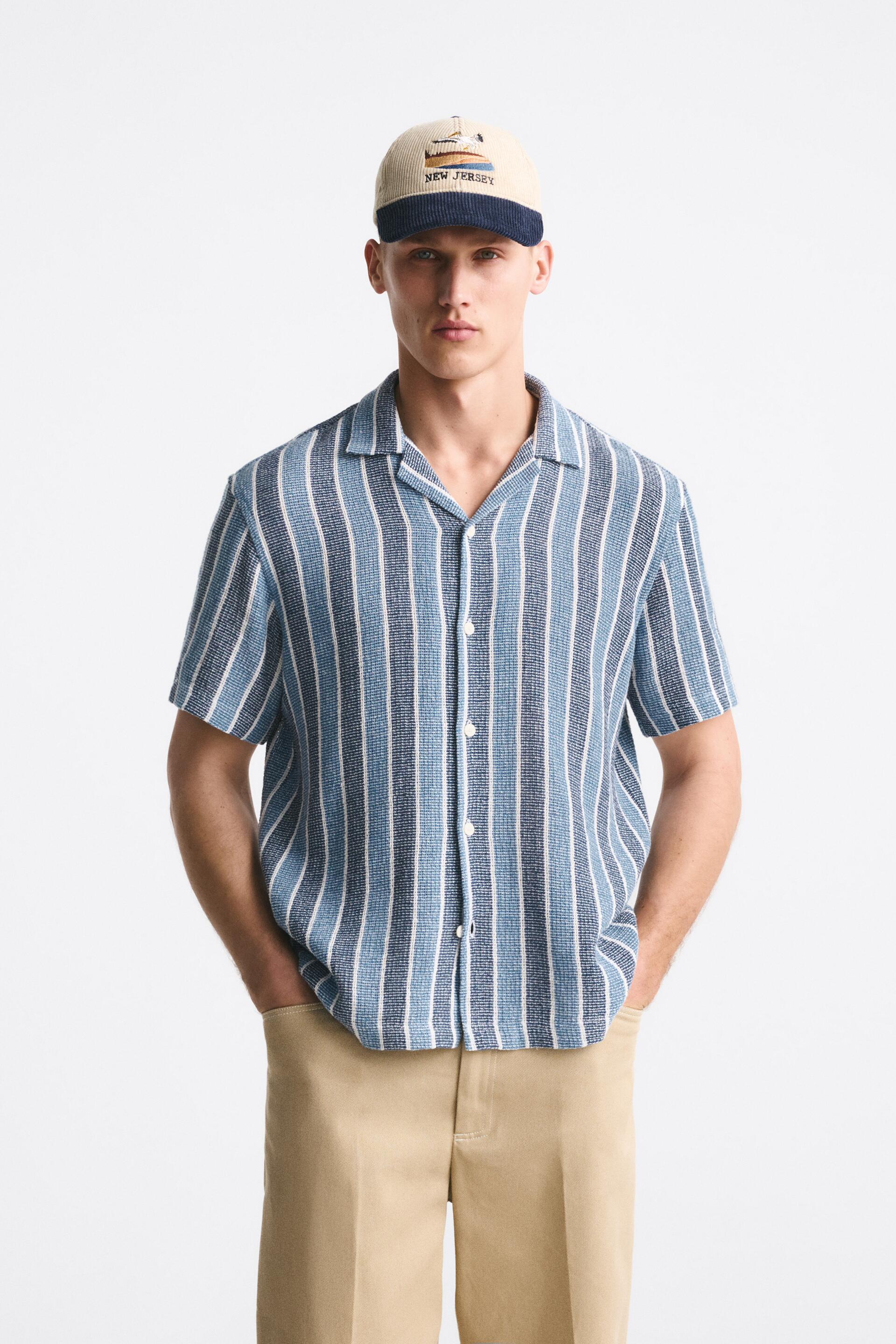 

Рубашка мужская ZARA 04259013 синяя S (доставка из-за рубежа), Синий, 04259013