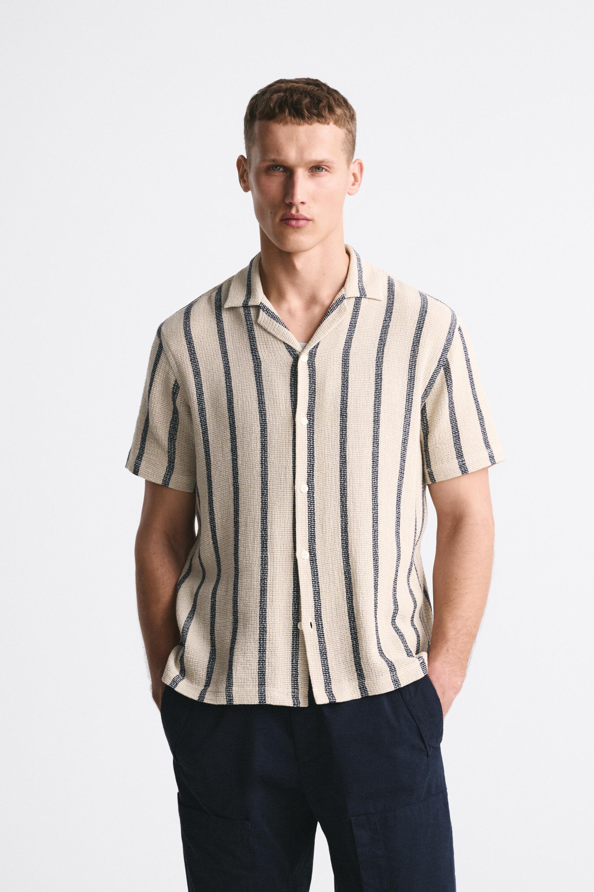 

Рубашка мужская ZARA 04259012 бежевая M (доставка из-за рубежа), 04259012