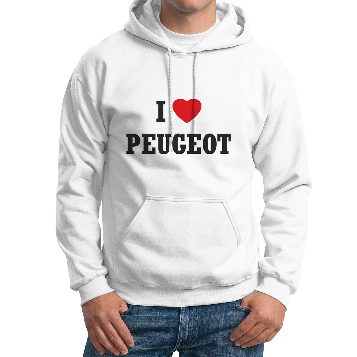 

Толстовка Худи белая Авто. I love Peugeot, Белый, M0111461