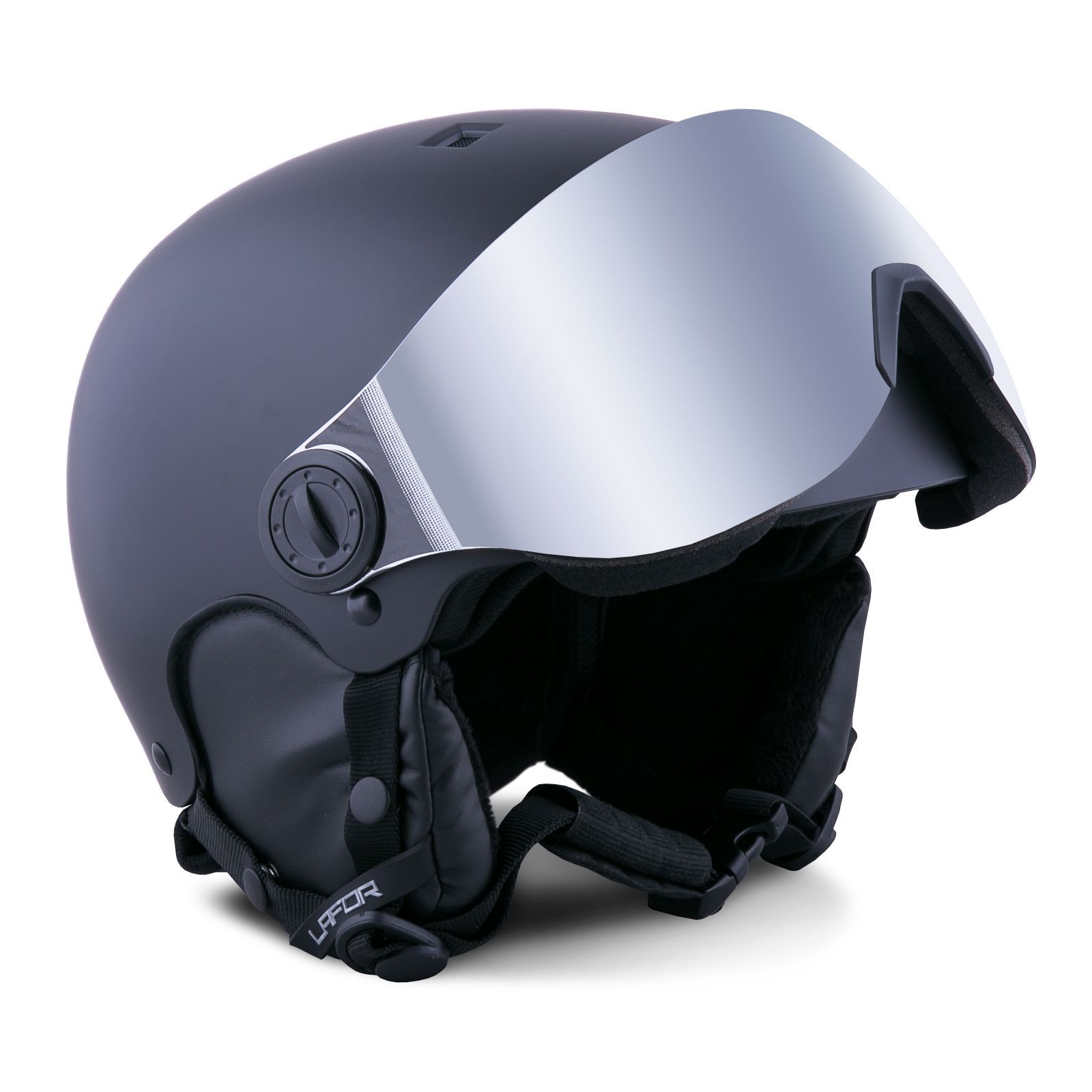 Шлем сноубордический горнолыжный с визором LAFOR черный, 7670110 XL