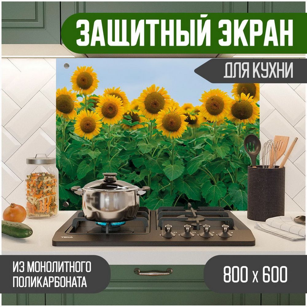 

Защитный экран для кухни Teslaplast Цветы с УФ-печатью 800-057, Зеленый, ЗЭ-Цветы-800-057