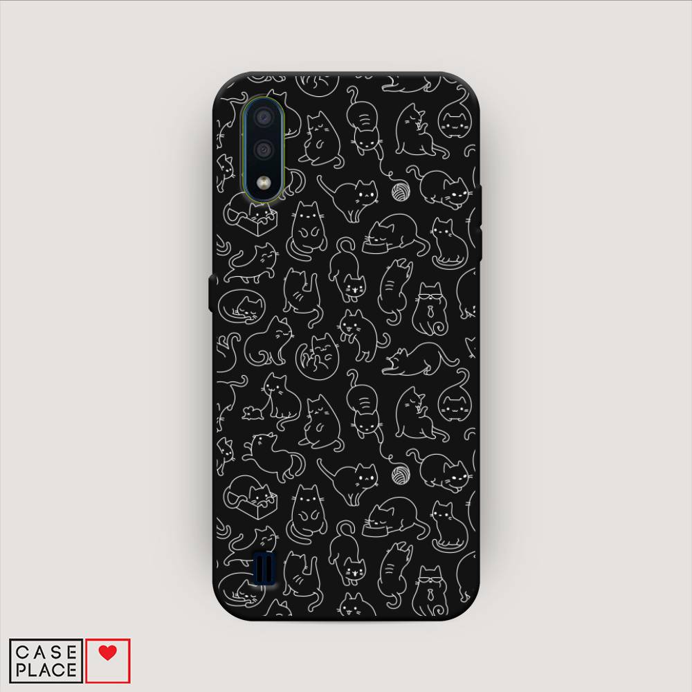 

Чехол Awog на Samsung Galaxy M01 / Самсунг M01 "Шкодливые котики", Черный;белый;серый, 2101152-1