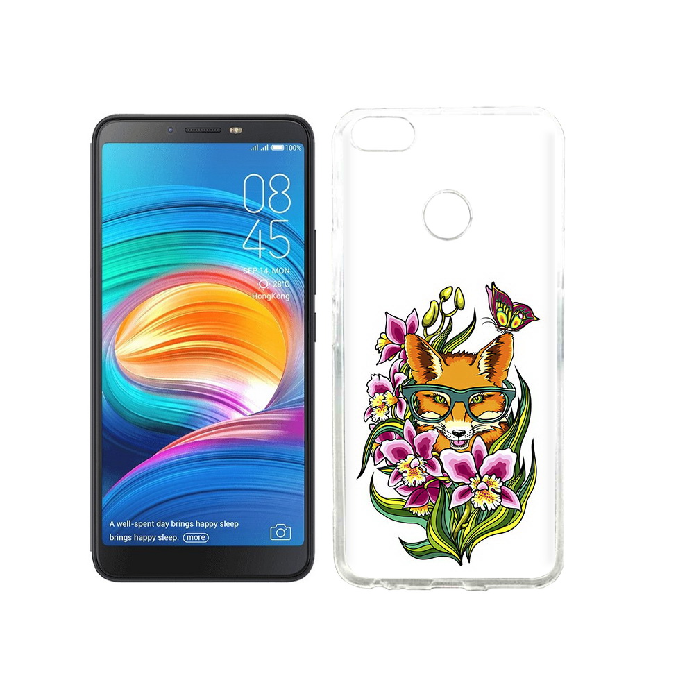 

Чехол MyPads Tocco для Tecno Camon X Лиса в цветах, Прозрачный, Tocco
