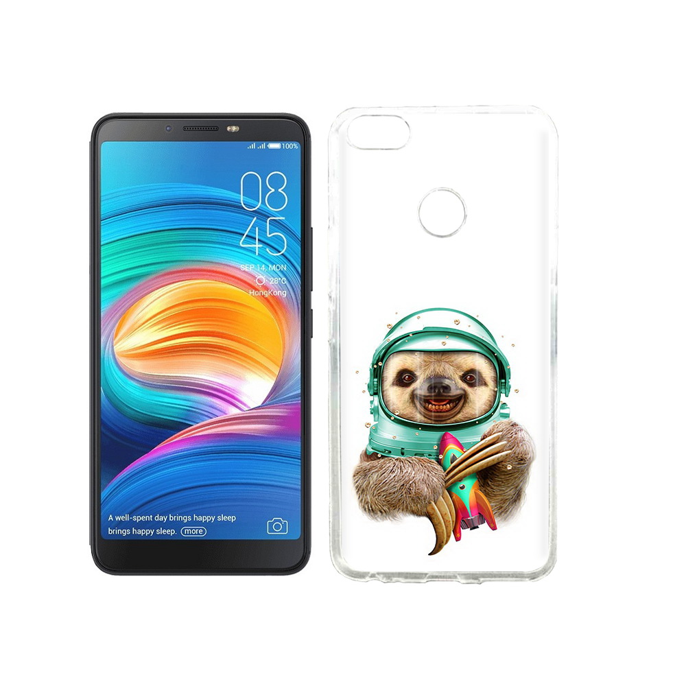 

Чехол MyPads Tocco для Tecno Camon X Ленивец астронавт, Прозрачный, Tocco