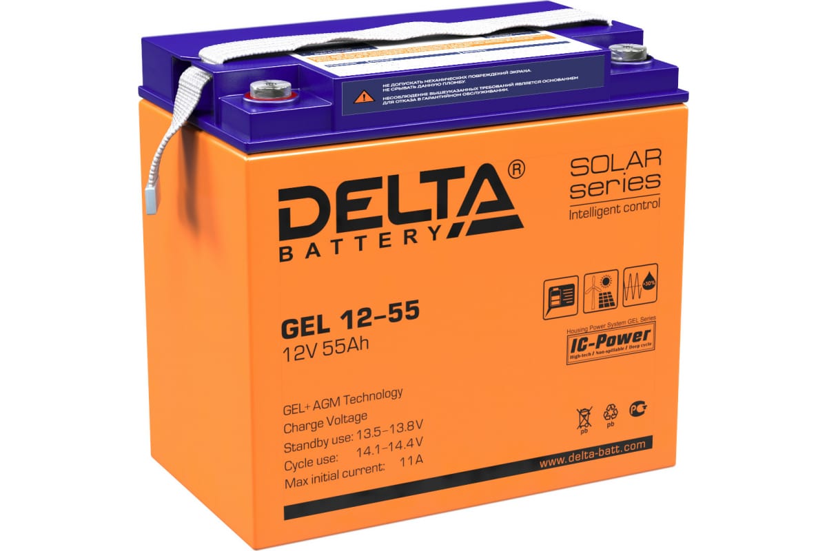 Аккумулятор для ИБП Delta GEL 12-55 55 А/ч 12 В