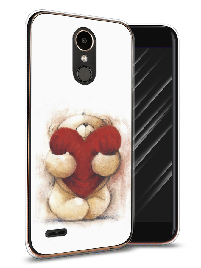 

Чехол Awog на LG K10 2017 "Мишка с сердцем 1", Белый;красный;бежевый, 81350-6