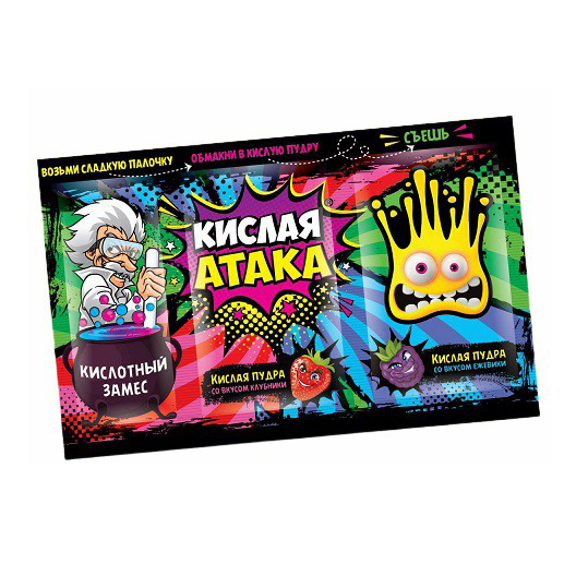 

Сахарная палочка Сладкая Сказка Кислотный замес Кислая атака Лимон 16,5 г