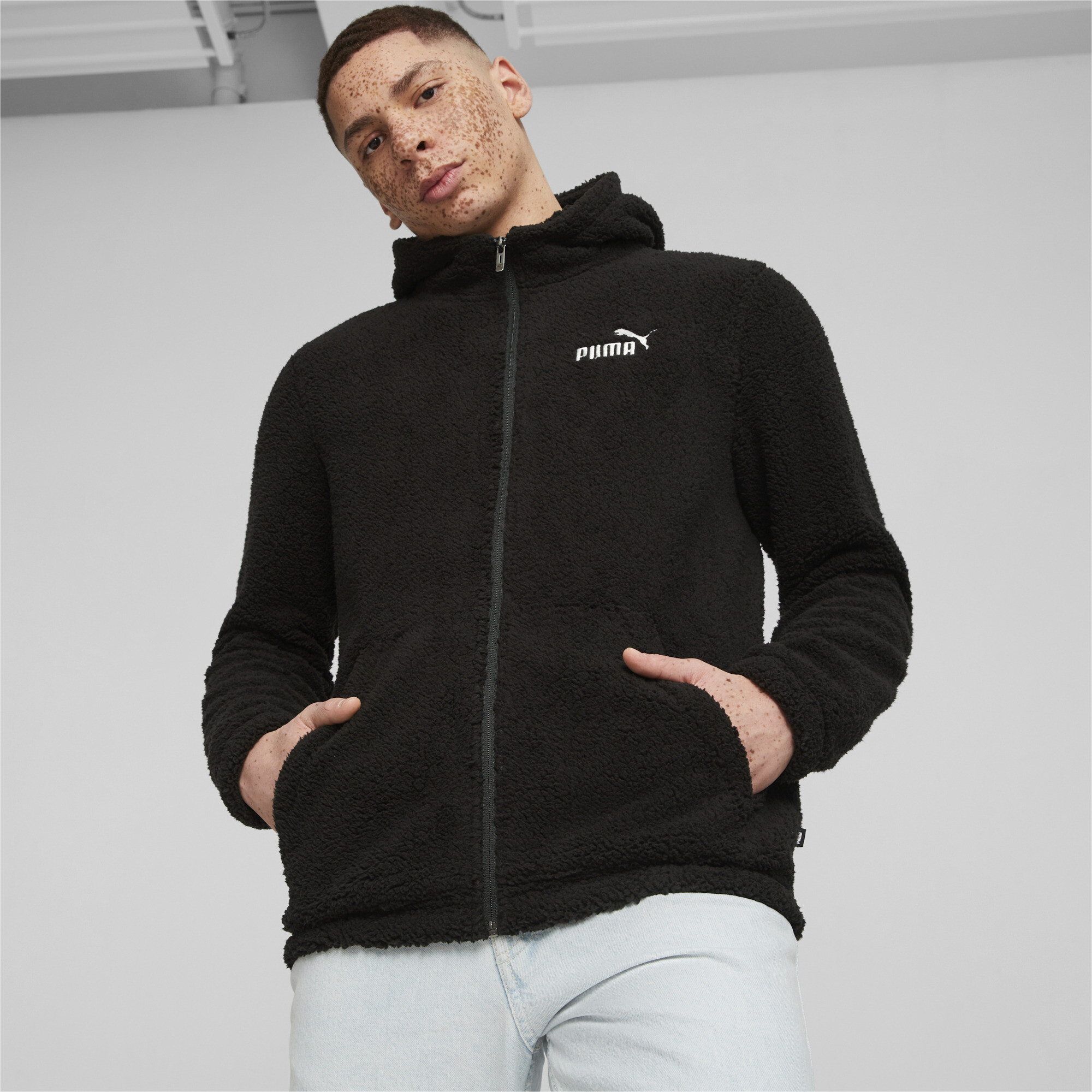 Толстовка мужская PUMA ESS ELEVATED Sherpa Full-Zip Hoodie черная S